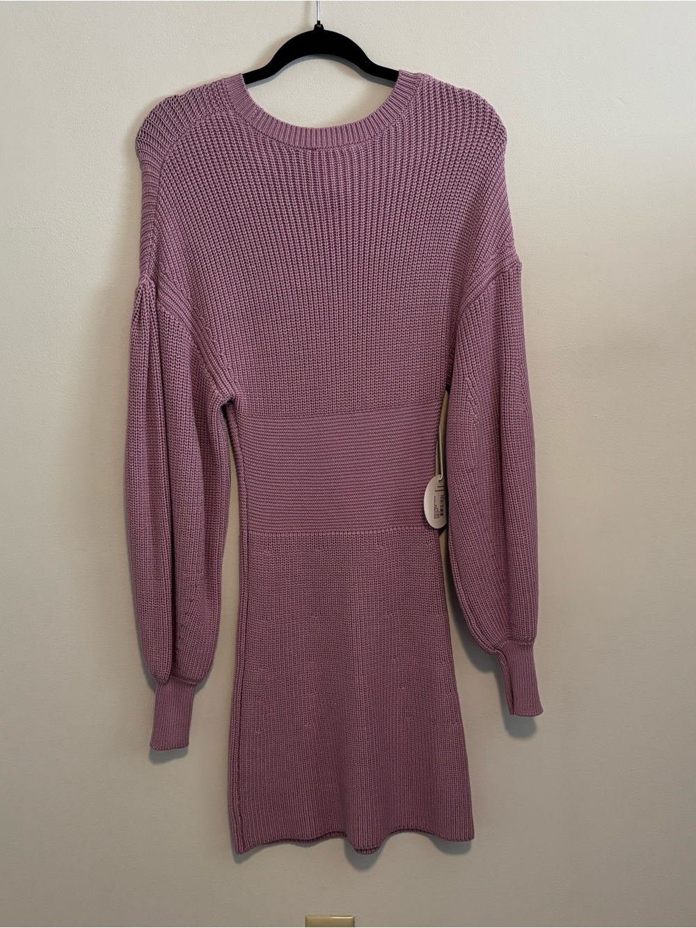 STAUD Mauve Ribbed Knit Long-Sleeve Dress - Picture 2 of 2